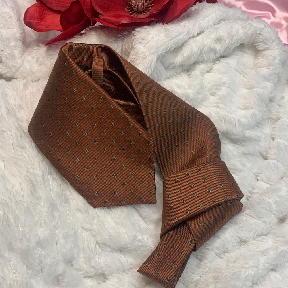 🌹VINTAGE ROBERT TALBOTT CARMELL • Brown Tie H. STOCKTON ATLANTA - HAND SEWN